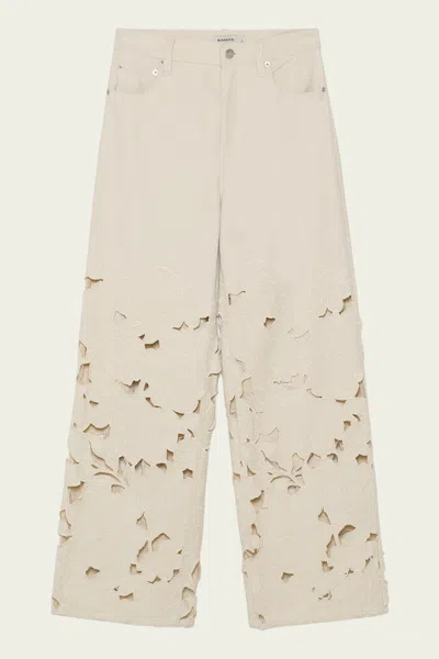 Simkhai Betty Floral Cut-out Jean In Ecru In White