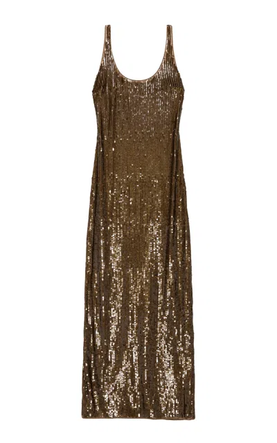 Simkhai Bex Embellished Maxi Dress In Brown