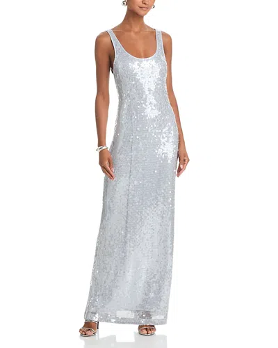 Simkhai Bex Metallic Maxi Dress In Gray