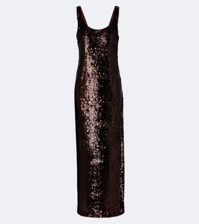 Simkhai Bex Sequined Gown In Burgundy