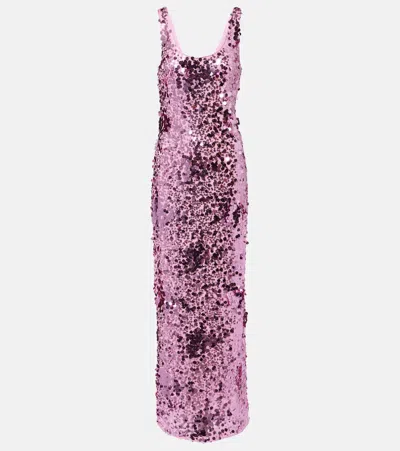 Simkhai Bex Sequined Maxi Tank Dress In Pink