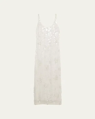 Simkhai Bex Sequined Maxi Tank Dress In Ivory