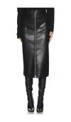 Simkhai Bianca Faux Leather Midi Skirt In 黑色