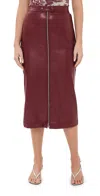 Simkhai Bianca Midi Skirt Oxblood In Oxblood