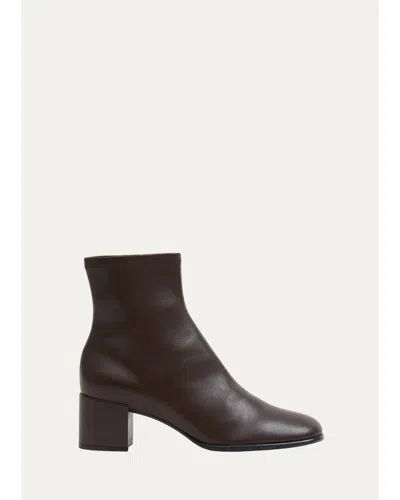 Simkhai Bianca Stretch Leather Ankle Boots In Brown