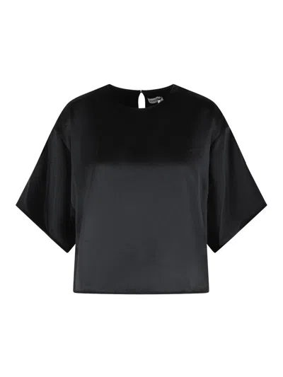 Simkhai Black Acetate Blend Top