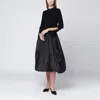 Simkhai Kenlie Mixed Media Bubble Midi Dress In Black