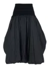 Simkhai Black Midi Skirt With Elastic Waist And Draped Design In Viscose Woman In Animal Print
