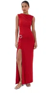 Simkhai Blaine Jersey Gown In Crimson In Red