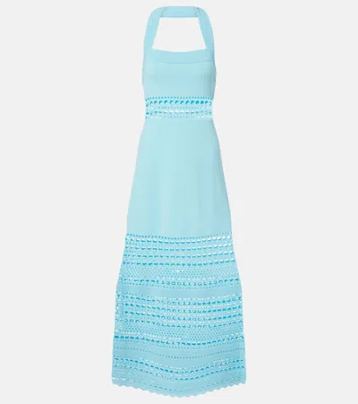 Simkhai Blayne Open-knit Midi Dress In Blue