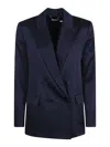 Simkhai Norah Double Breasted Blazer In Blue