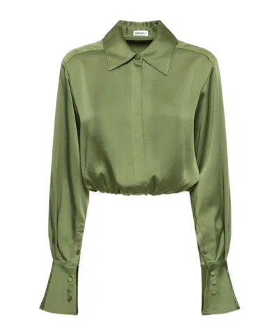 Simkhai Blythe Crop Top Shirt In Green