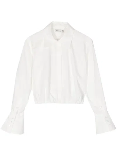 Simkhai Blythe Poplin Cropped Shirt In White