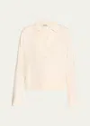 Simkhai Womens Ivory Open-collar Cotton And Cashmere-blend Jumper In Ivory