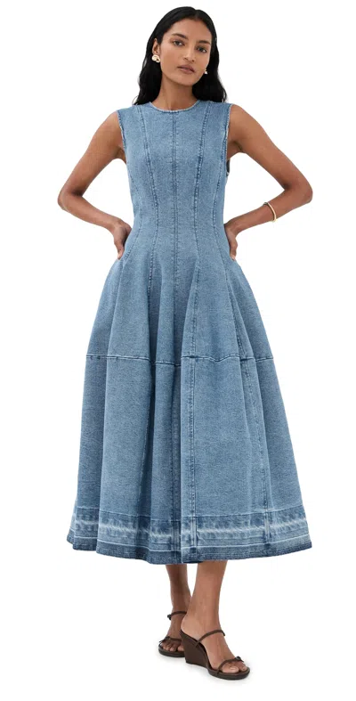Simkhai Bowen Midi Dress Montauk In Blue
