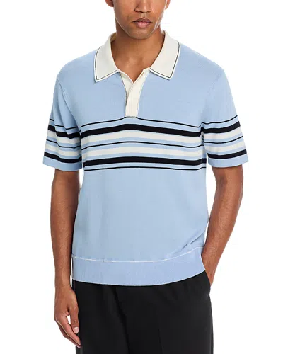 Simkhai Mens Periwinkle Sky Multi Brandon Popver Cotton Polo Shirt Xxl In Blue