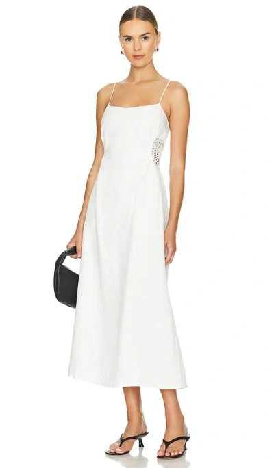 Simkhai Brant Spaghetti Strap Midi Dress In White