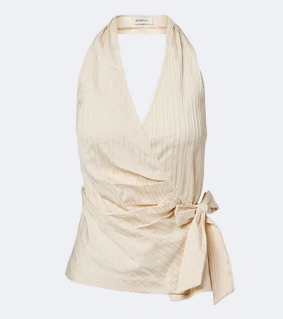 Simkhai Bria Striped Halterneck Top In Neutral