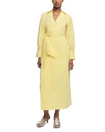 Simkhai Briar Wrap-effect Cotton-blend Poplin Maxi Shirt Dress In Yellow
