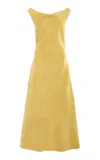 Simkhai Bridger Suede Halter Midi Dress In Yellow