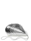 Simkhai Bridget Metal Oyster Shell Clutch Silver One Size