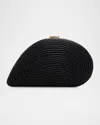Simkhai Bridget Corded Vegan Leather Shell Clutch Bag In Black
