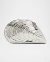 Simkhai Bridget Metal Oyster Shell Clutch Bag In Silver