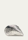 Simkhai Bridget Metal Oyster Shell Clutch Bag In Silver