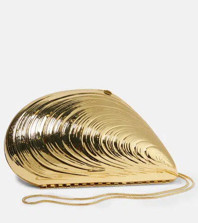 Simkhai Bridget Metal Shell Clutch In Gold