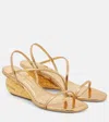 Simkhai Bridget Metallic Leather Wedges In Gold
