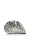 Simkhai Bridget Metal Oyster Shell Clutch Silver One Size
