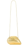 Simkhai Bridget Metal Oyster Shell Clutch In Gold