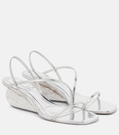 SIMKHAI BRIDGET PATENT LEATHER WEDGE SANDALS