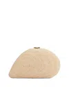 Simkhai Raffia Bridget Oyster Shell Clutch Bag In Brown