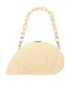 Simkhai Bridget Raffia Oyster Shell Clutch In Brown
