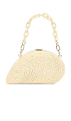 Simkhai Raffia Bridget Oyster Shell Clutch Bag In Neutral