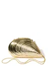Simkhai Bridget Metal Oyster Shell Clutch In Gold