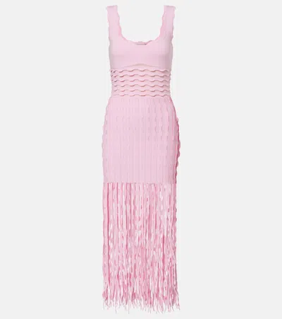 Simkhai Womens Daisy Brionne Scalloped Knit Midi Dress Xs In Multi