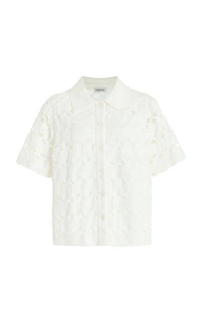 Simkhai Brittney Broderie Anglaise Cotton Shirt In White