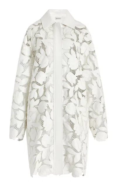 Simkhai Brixton Embroidered Vegan Leather Jacket In Ivory