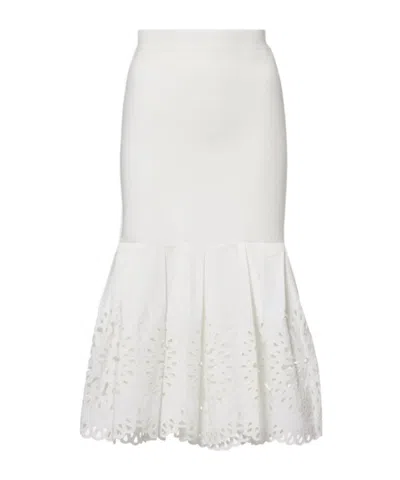 Simkhai Broderie Anglaise Midi Skirt In White