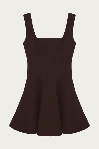 SIMKHAI BRONTE MINI DRESS IN CHOCOLATE