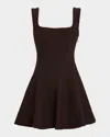 Simkhai Bronte Square-neck Sleeveless Mini Dress In Brown