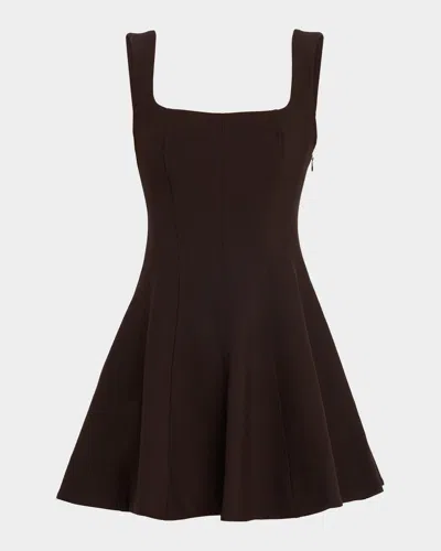 Simkhai Bronte Square-neck Sleeveless Mini Dress In Brown