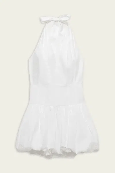 Simkhai Brooke Cotton Halter Mini Dress In White
