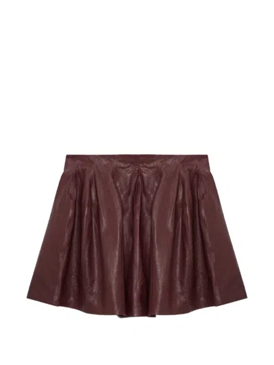 Simkhai Bryar Leather Mini Skirt In Brown
