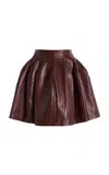 Simkhai Bryar Leather Mini Skirt In Burgundy