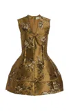 Simkhai Brynelle Floral Embroidered Dress In Bronze