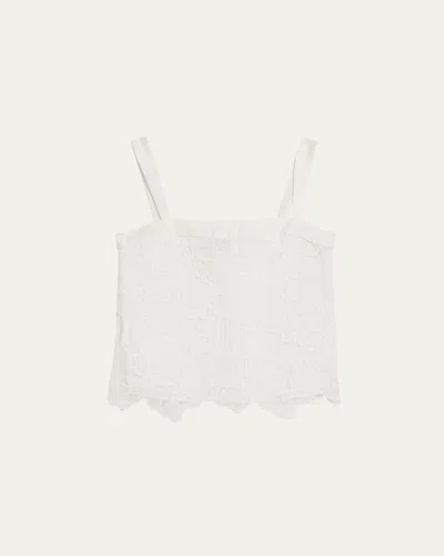 Simkhai Brynn Sleeveless Embroidered Top In White
