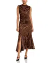 Simkhai Burke Draped Midi Dress In Brown